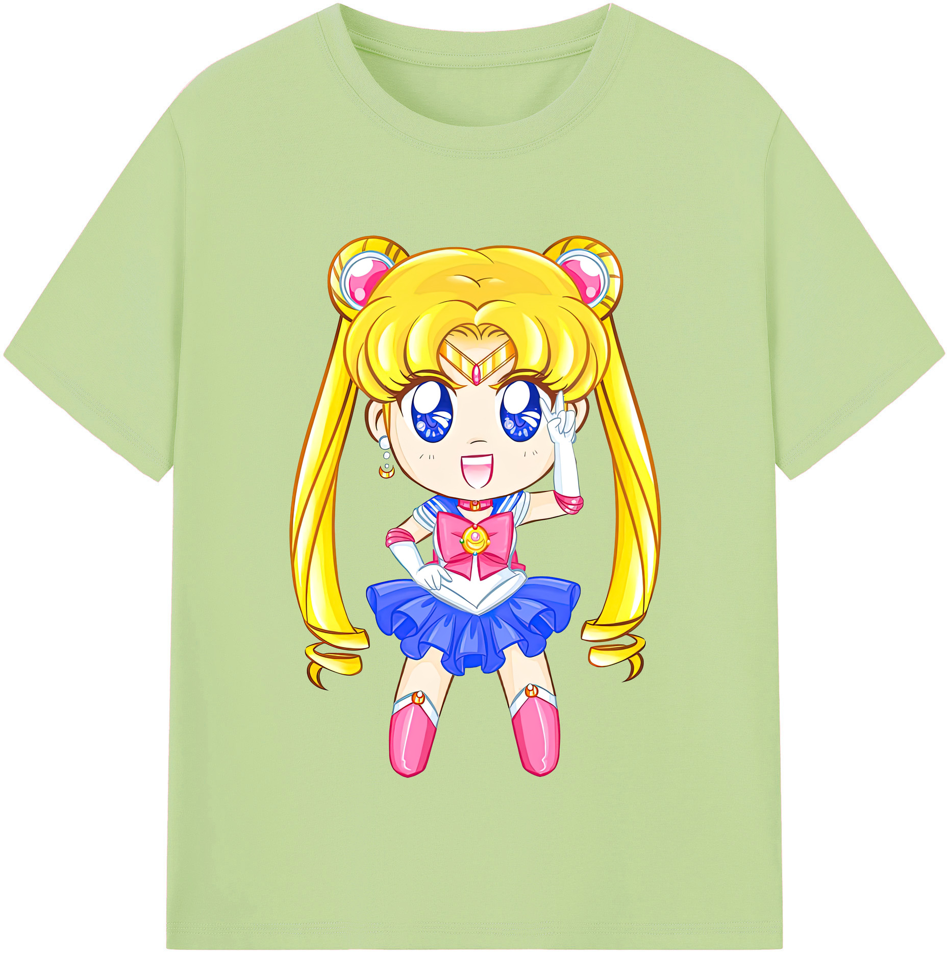 （画像用） 美少女戦士セーラームーン 月野 うさぎ つきの うさぎ Sailor Moon Tsukino Usagi 綿100％半袖Tシャツ（フロントプリント）